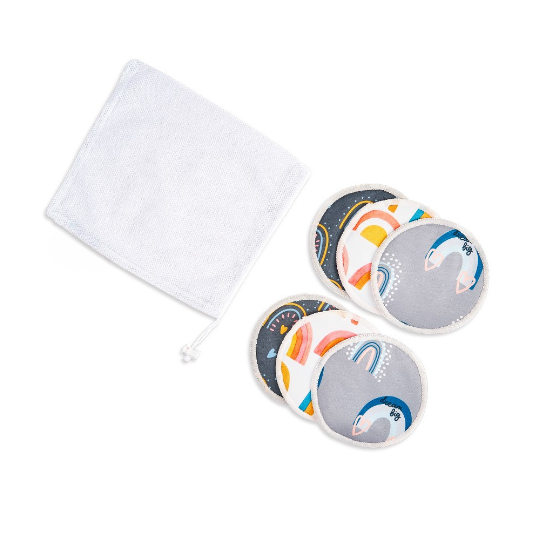 Bamboo breast pads reusable design with wash bag handmade and good quality