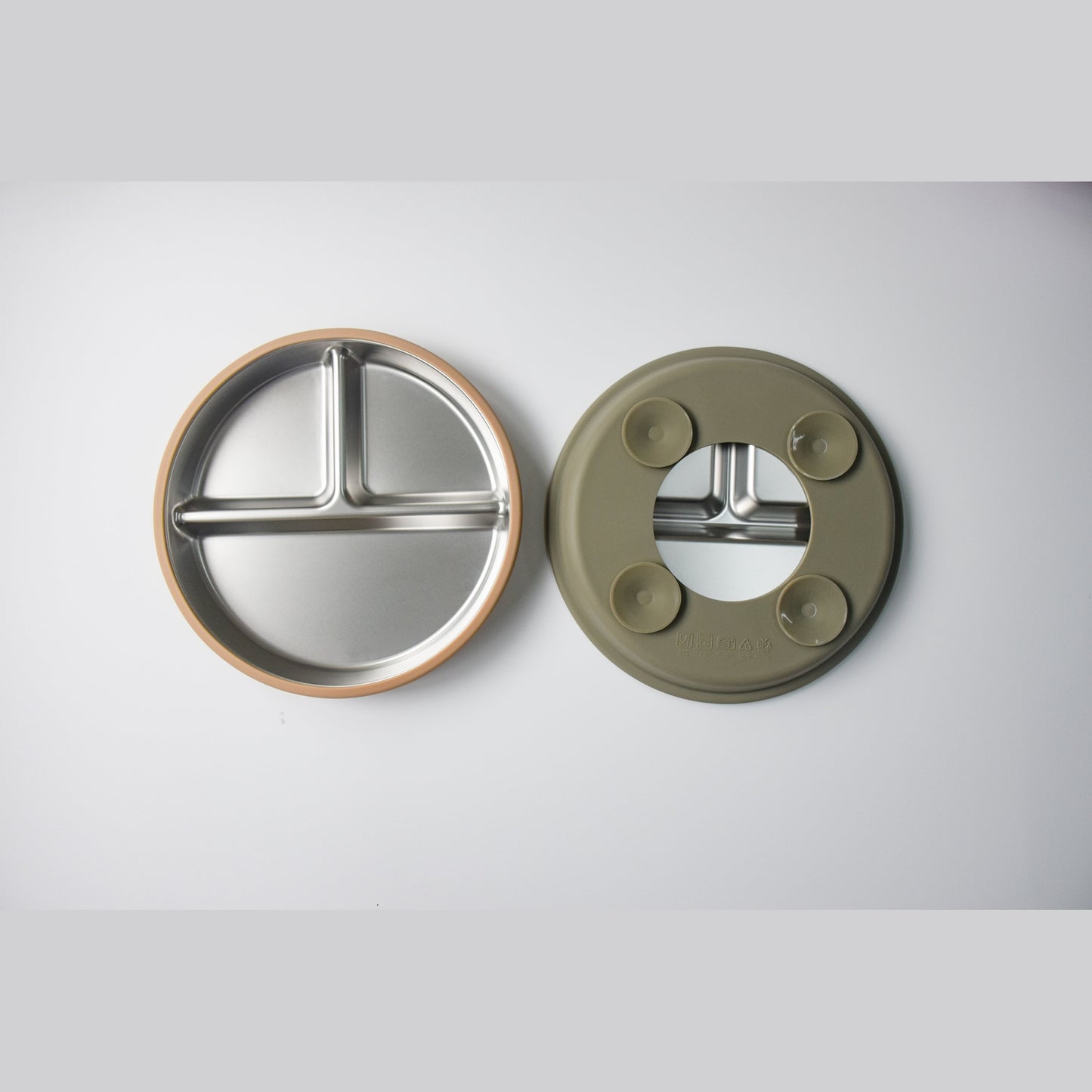Stainless Steel Divided Plate With Silicone Suction Base