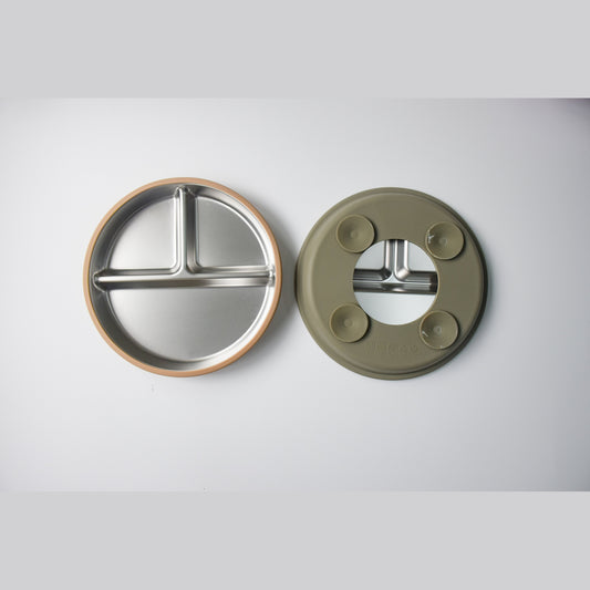 Stainless Steel Divided Plate With Silicone Suction Base
