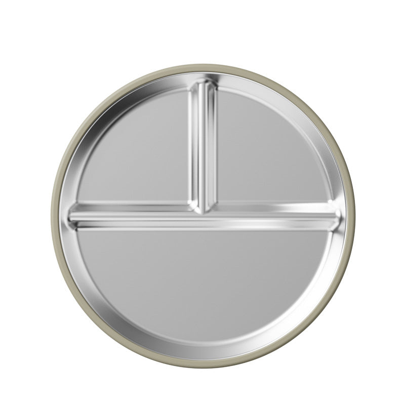 Stainless Steel Divided Plate With Silicone Suction Base
