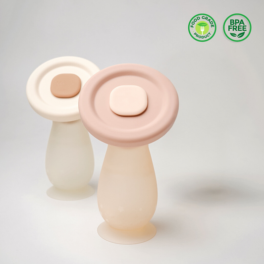 manual breast pump and breast milk collector with lid. BPA free and made of food grade materials