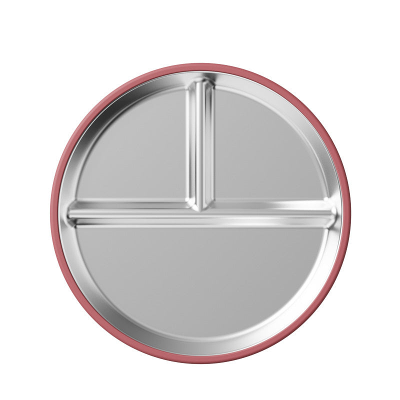 Stainless Steel Divided Plate With Silicone Suction Base