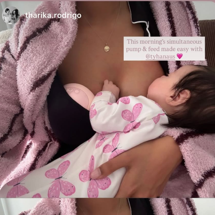 Pumping while baby feeding