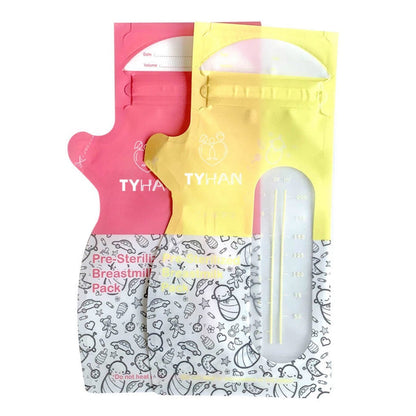 pre-sterilised breastmilk storage bags for mums who need to store milk. Affordable and quality bags with closure and space to write date and volume of milk 
