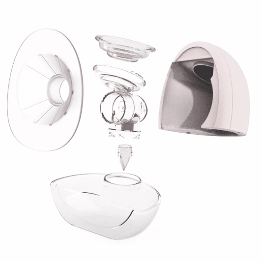 Elevate breast pump has 5 parts to assemble - valve, diaphragm, linker and breast shield